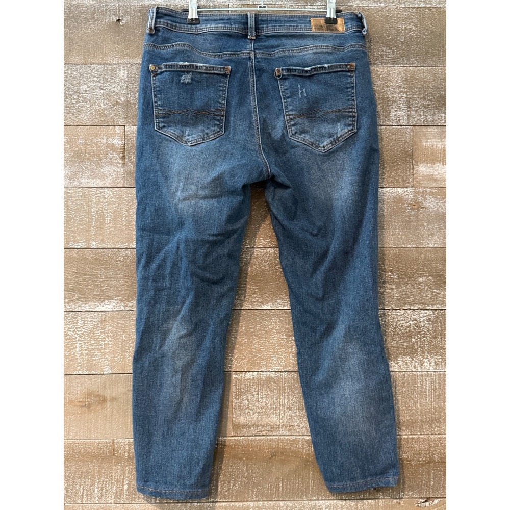 Zara Distressed Basic Denim Jeans Women Size 10 Blue - Picture 3 of 3